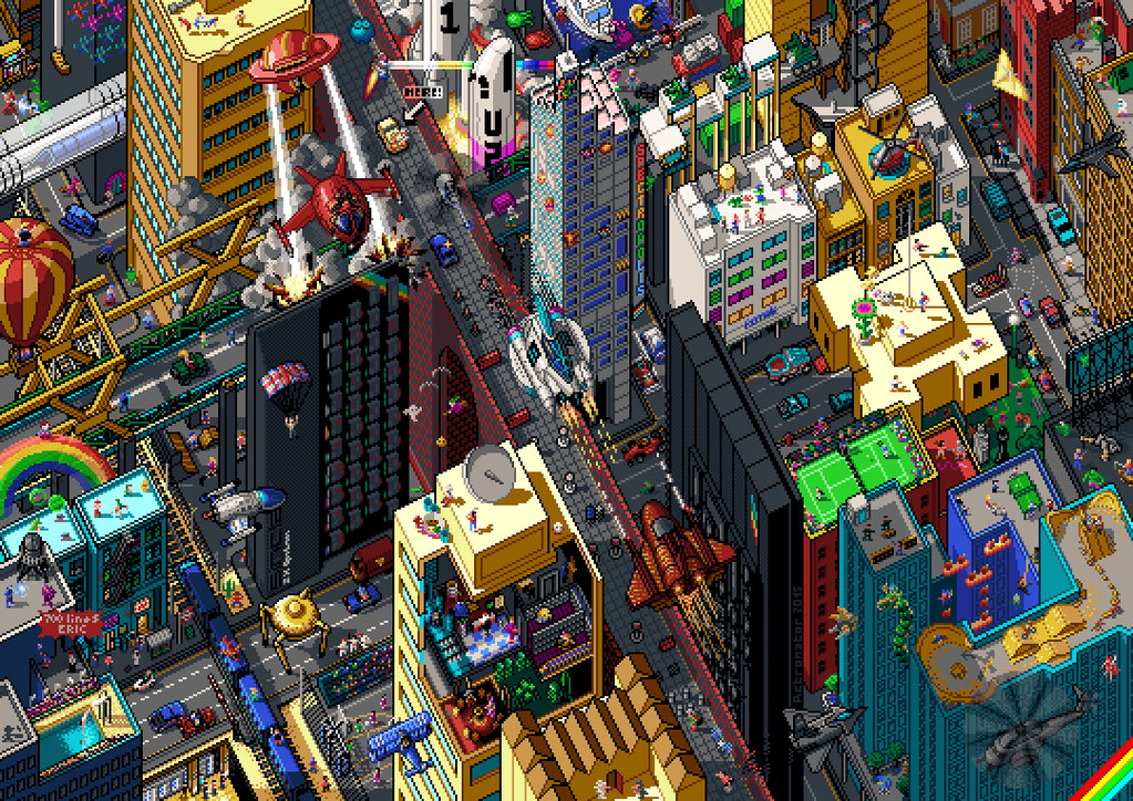 A pixel design of a future city
