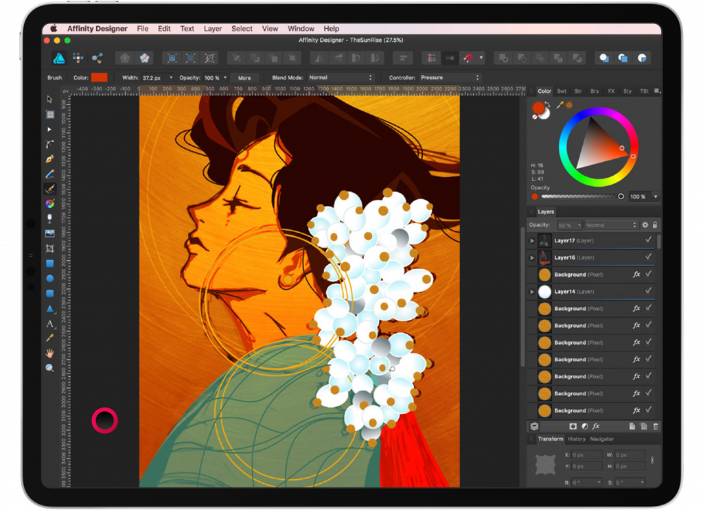 Affinity Designer default workspace