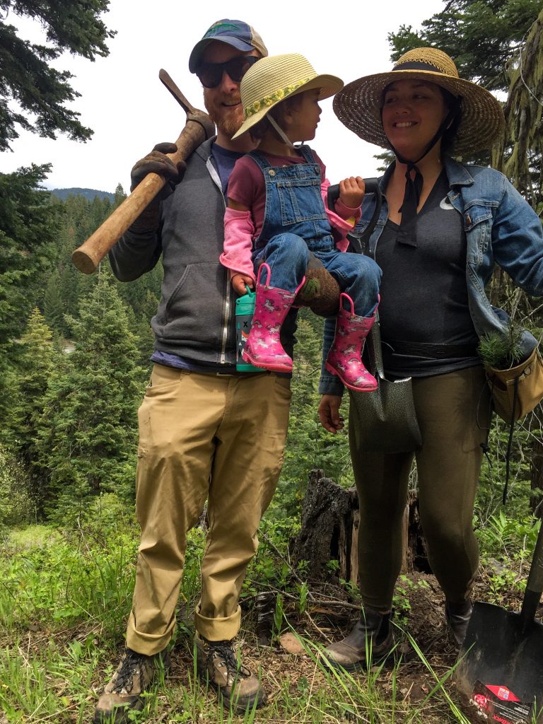 Rachel foraging with her family