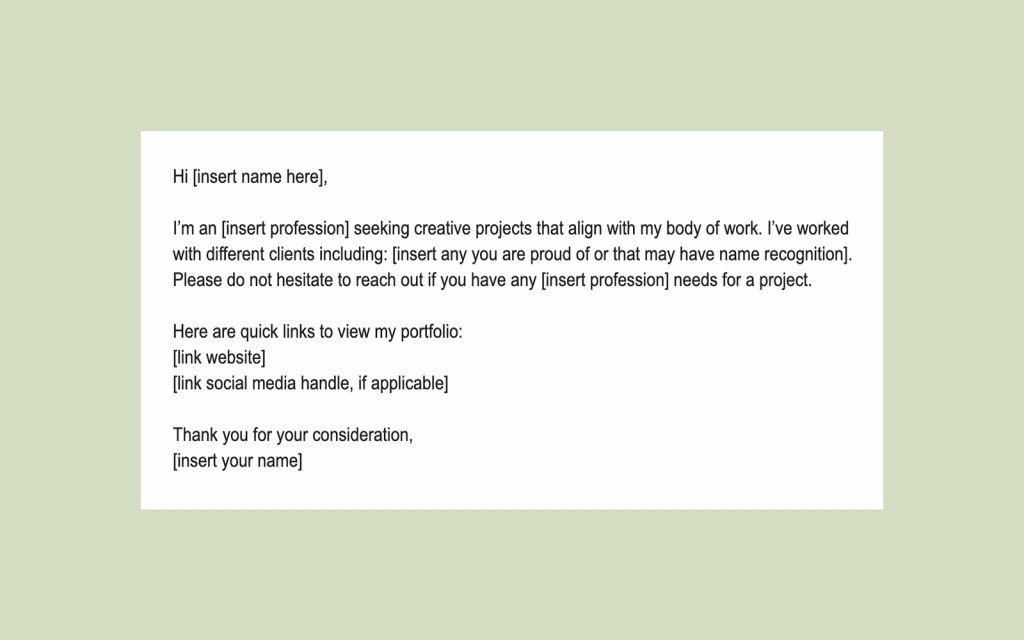Email pitch template