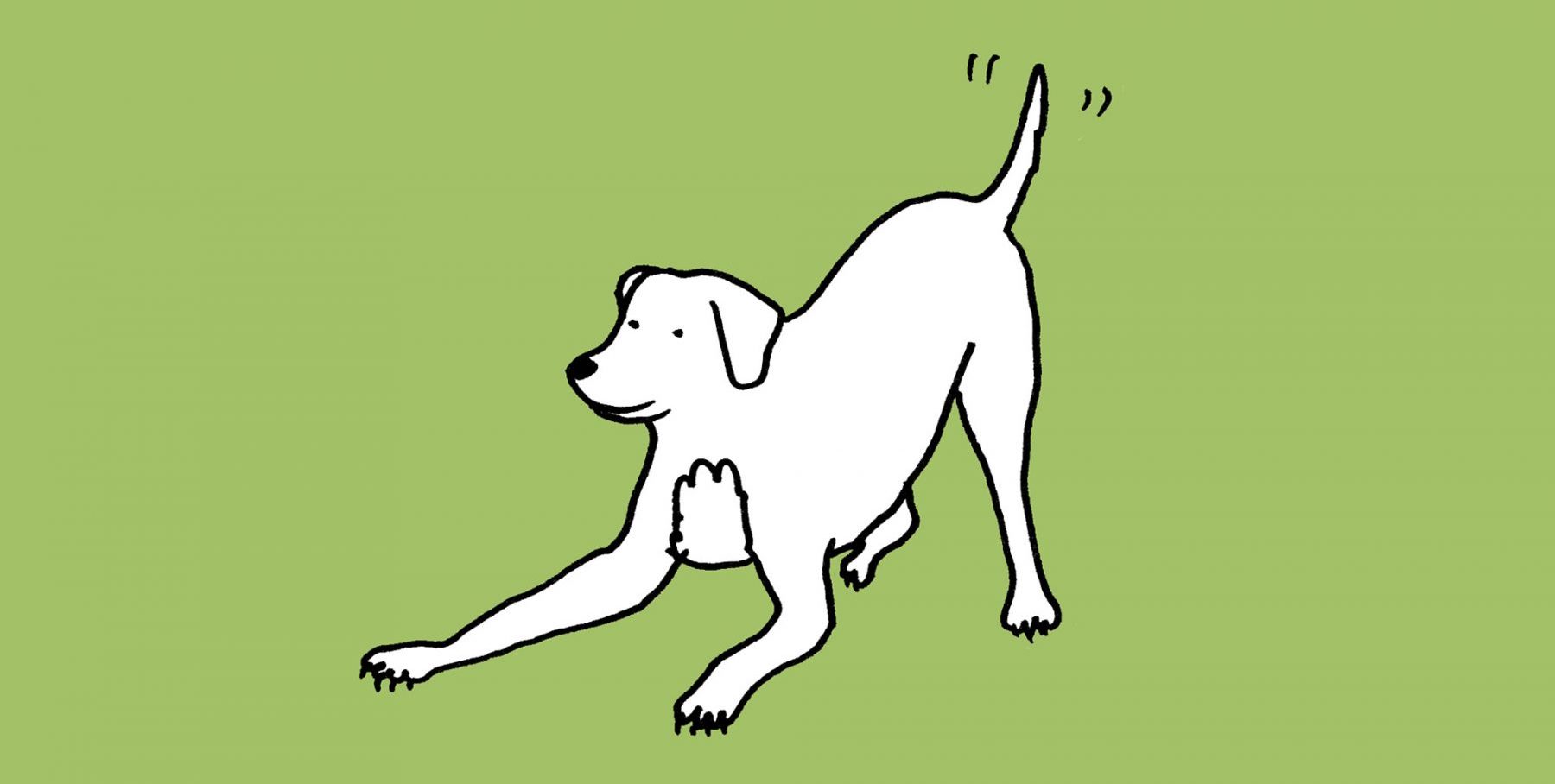 A cartoon dog wagging his tail