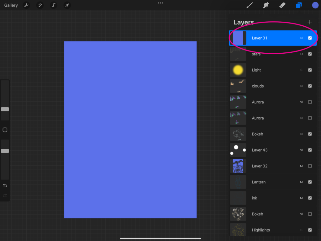 A screenshot of the Procreate layers tab