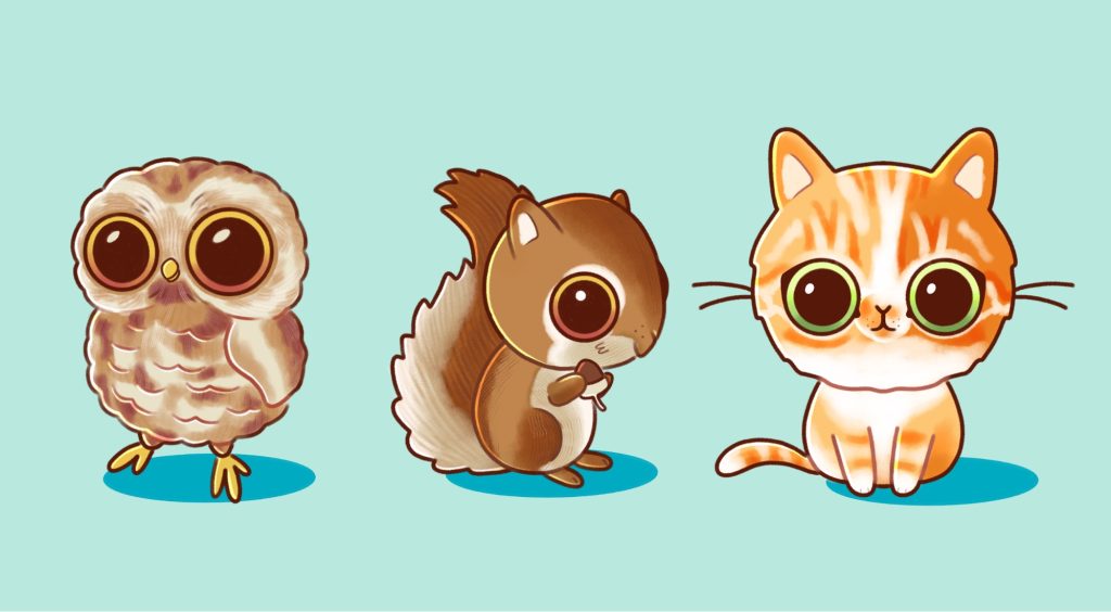 Draw cute animal illustrations by Artleairs | Fiverr