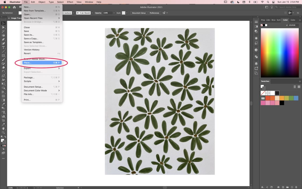 How to quickly change the color of a PNG file in Adobe Illustrator 