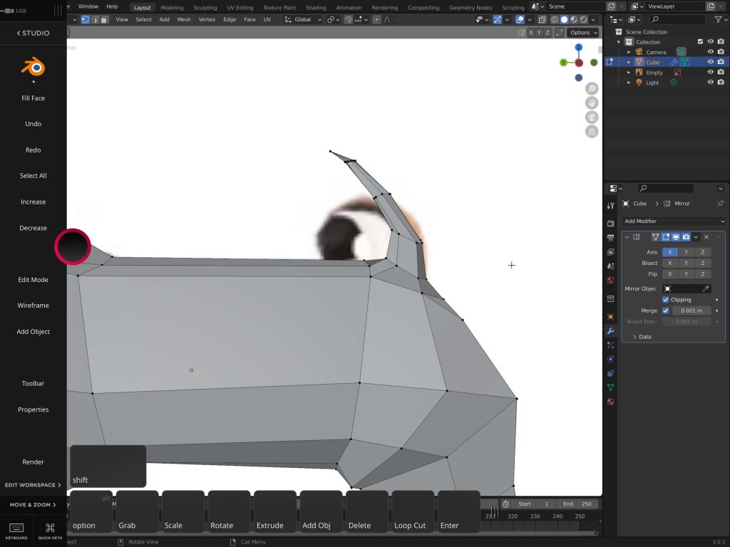 Example of what the finished tail could like on a Blender dog model