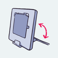 a drawing of an angled surface to show the versatility of the iPad drawing stand