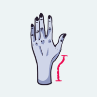 a drawing of a hand to show a comfortable iPad drawing stand