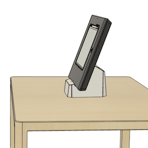 A rendering of Darkboard iPad drawing stand