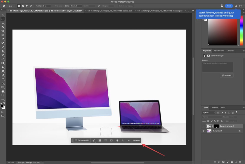 a photo of two macs in photoshop