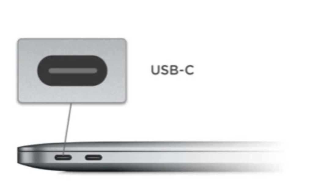 USB-C port on a laptop