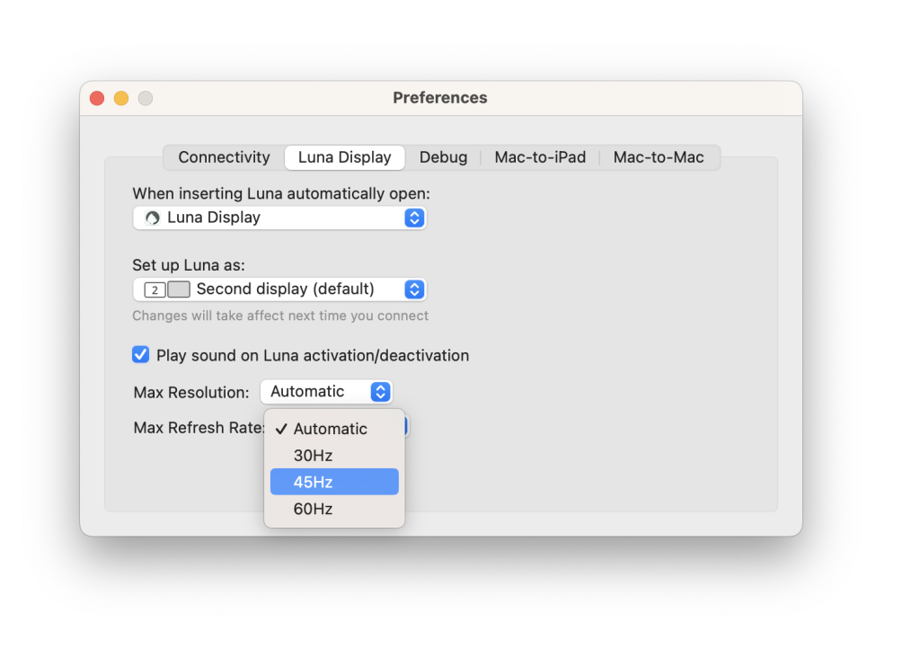 imac as a monitor refresh rate