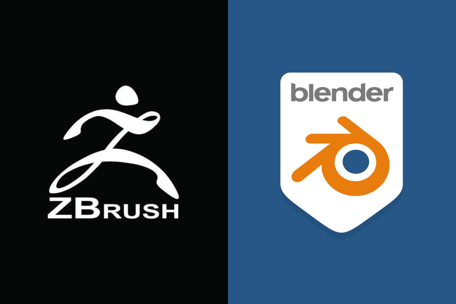 Zbrush vs Blender logos 