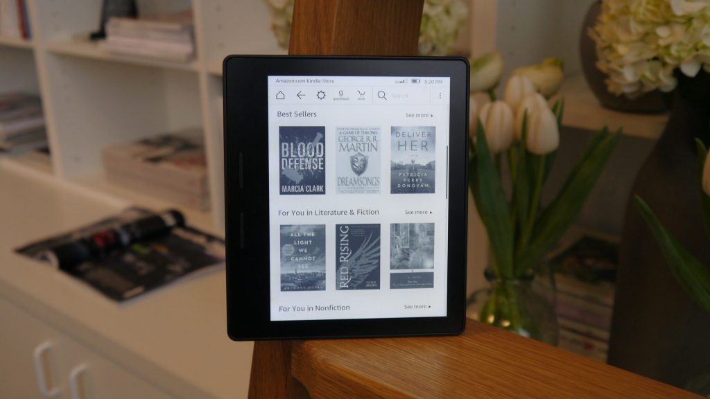 Kindle showing the homepage with bestseller books and "for you" recommendations