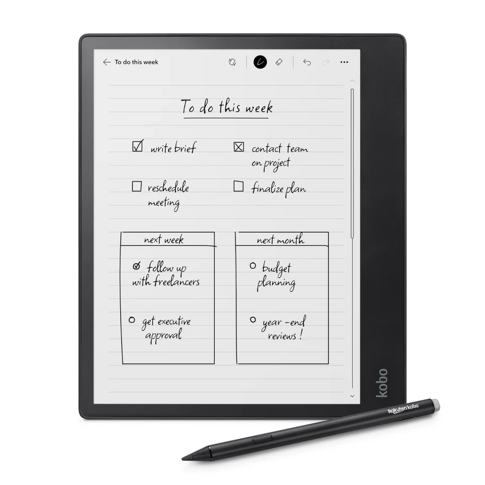 kobo elipsa 2e with a todo list written on the screen 