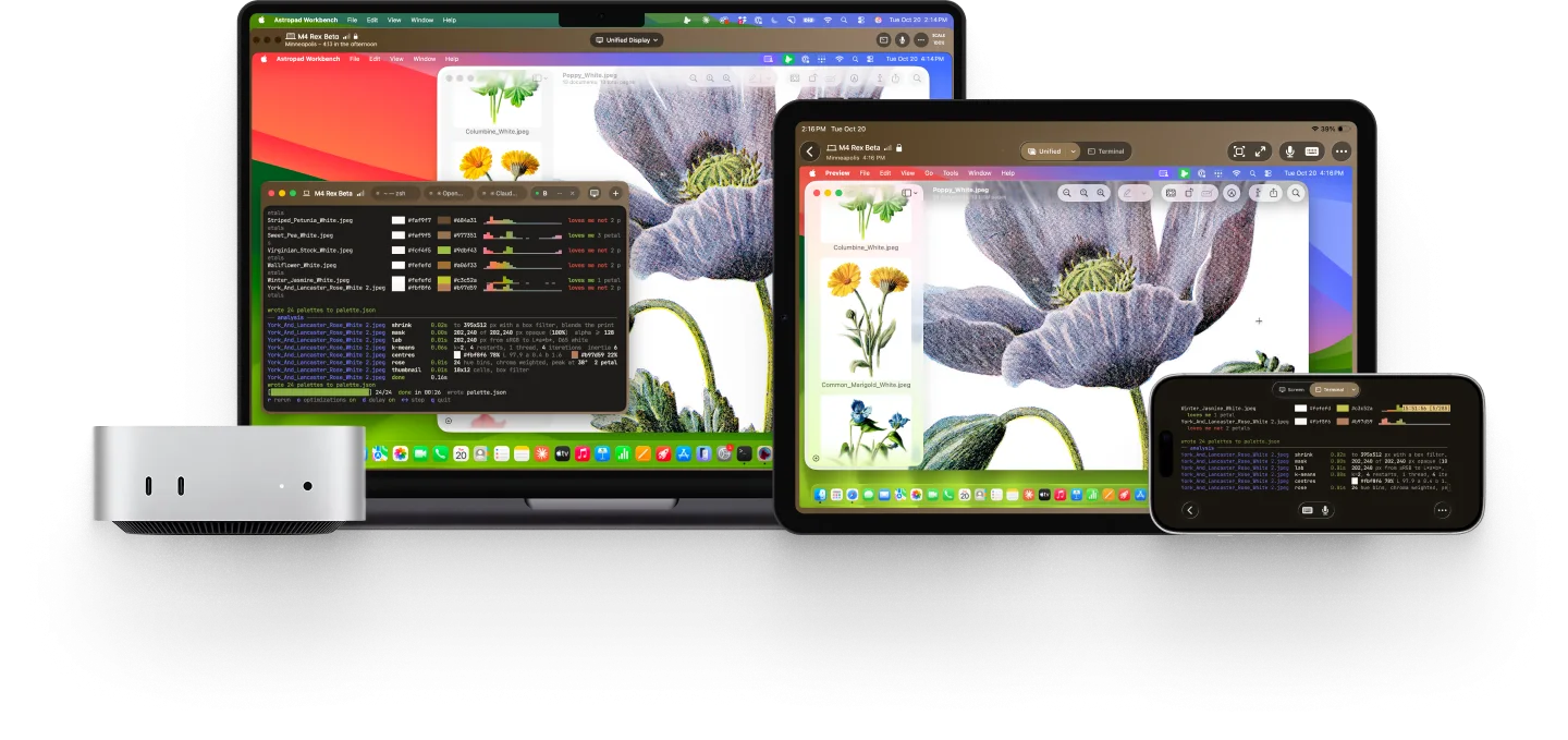 Workbench remote desktop and terminal on Mac, iPad and iPhone