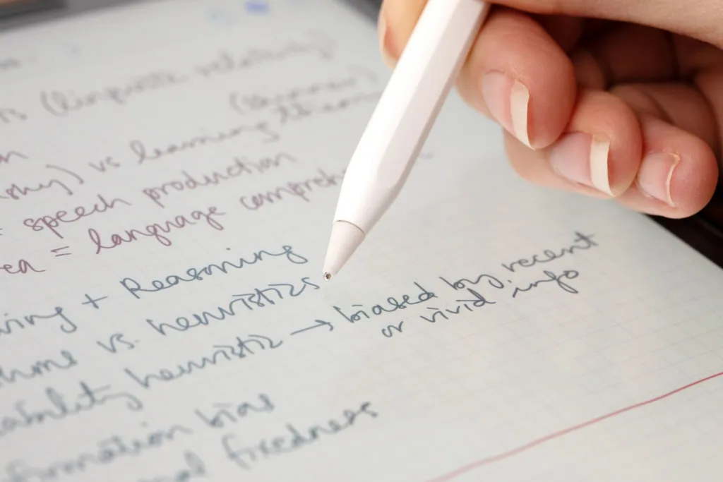 An Apple Pencil notetaking on an iPad